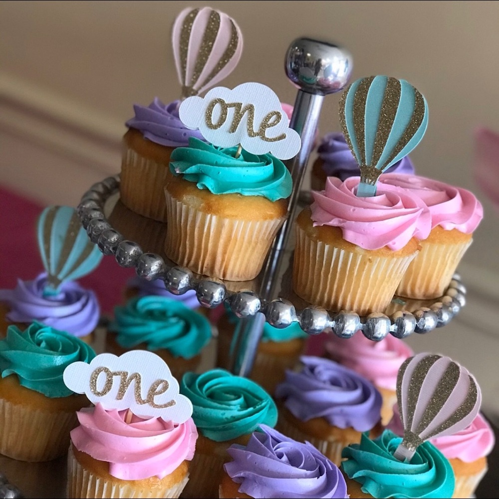 Hot air Balloon Cupcake Toppers